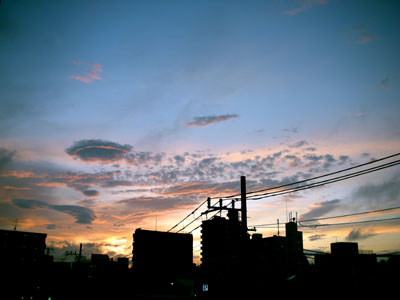 玄関からの夕焼け