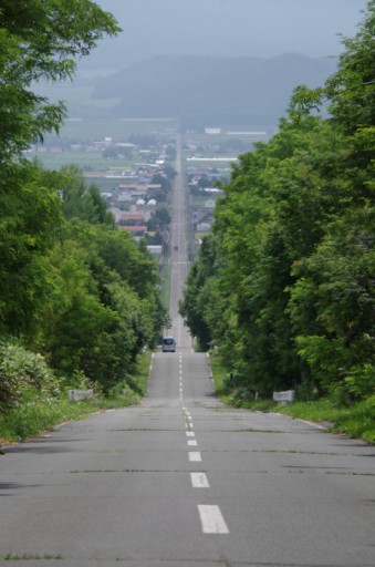 北海道の長い直線道路